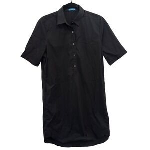 J.McLaughlin Black Shirt Dress Short Sleeve Popover Cotton Blend Womens Small S